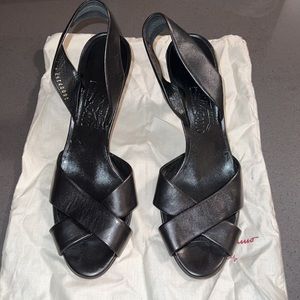Salvatore Ferragamo Open Toe Pumps, Sz. 11
